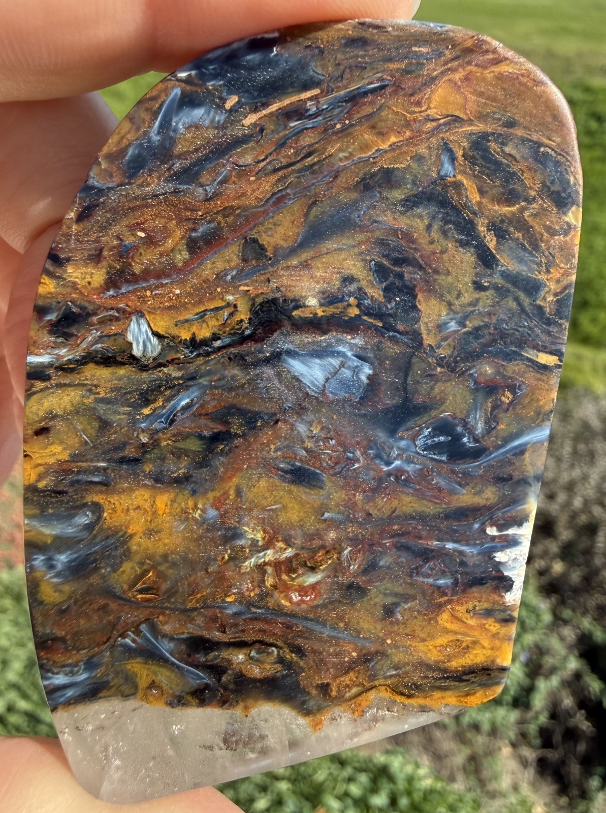 Pietersite Slab,  1 3/4” x 2.75” x .25”,  1.7oz.  Polished Front, back & Sides.