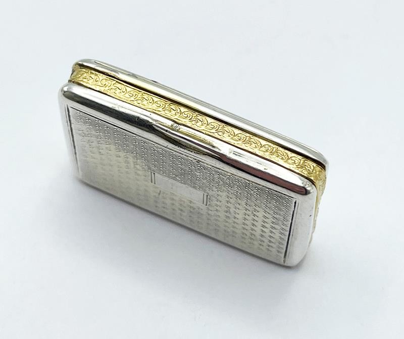FRENCH SILVER PILL BOX 19th CENTURY GOLD WASH INTERIOR