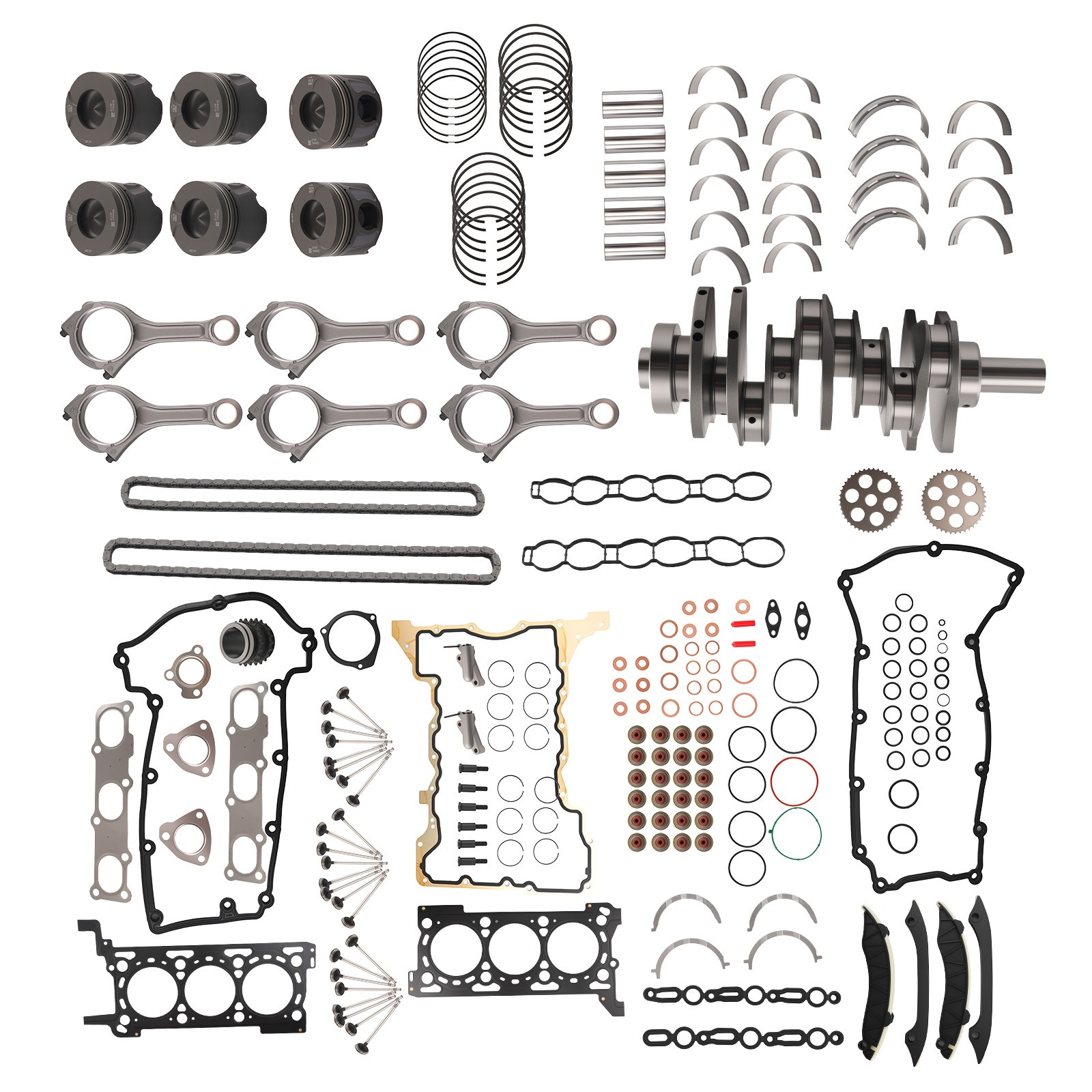 3.0T Diesel Engine Rebuild Kit Crankshaft Rods Timing for Jeep Chrysler Ram 1500