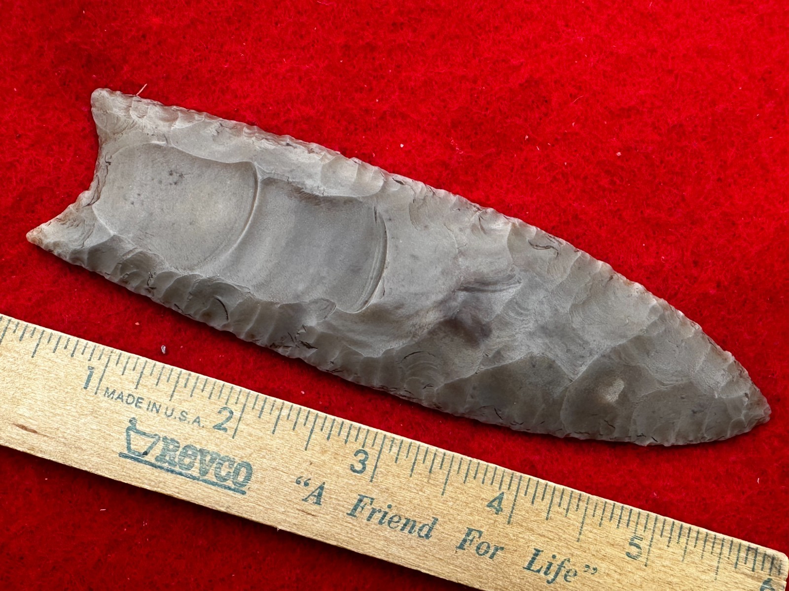 5 5/16" Texas Fluted Clovis Point, Indian Artifacts, Hopewell, Arrowheads, COA