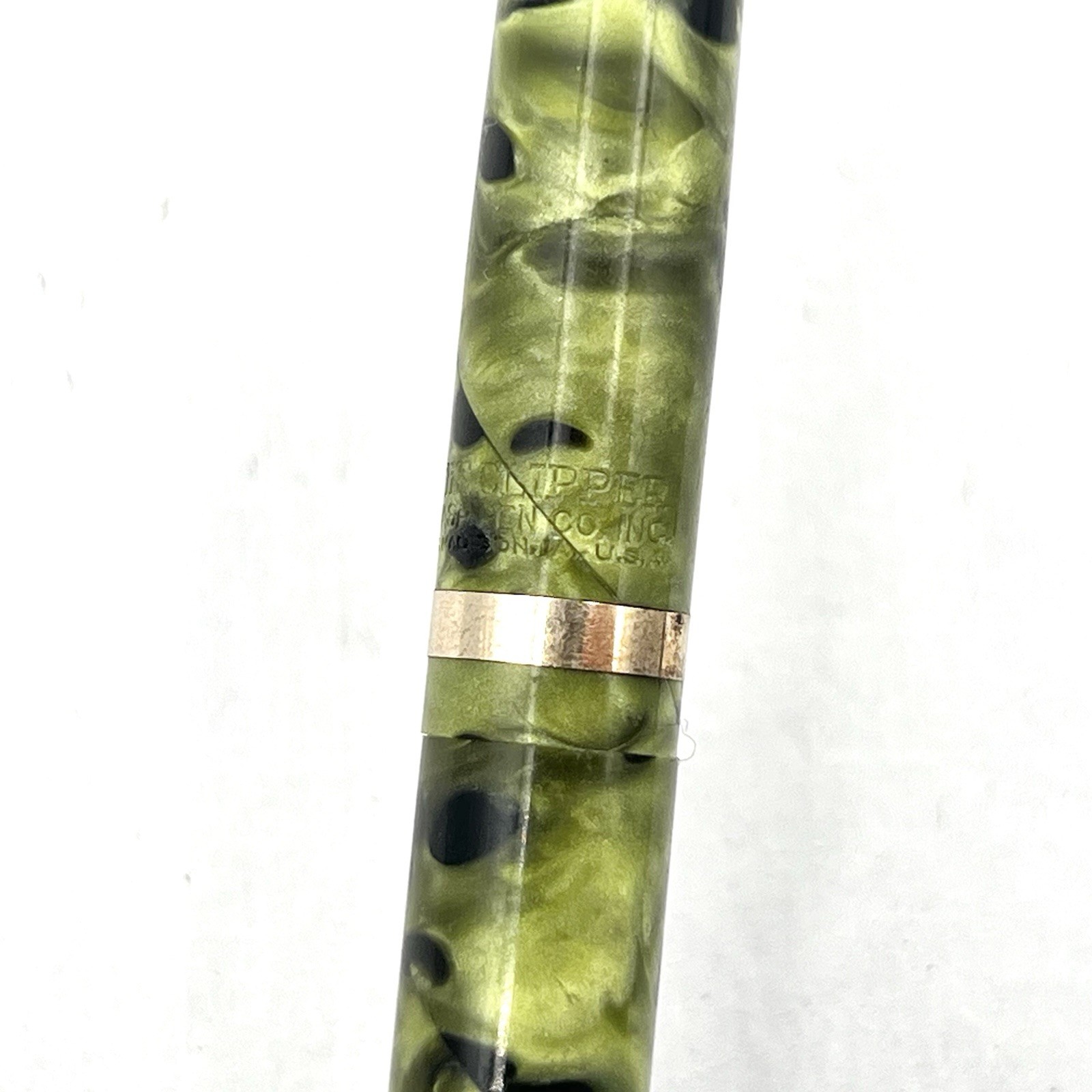 VTG Wasp Pen Co. Clipper Green Fog Gold Trim 4-7/8" Twist Pencil