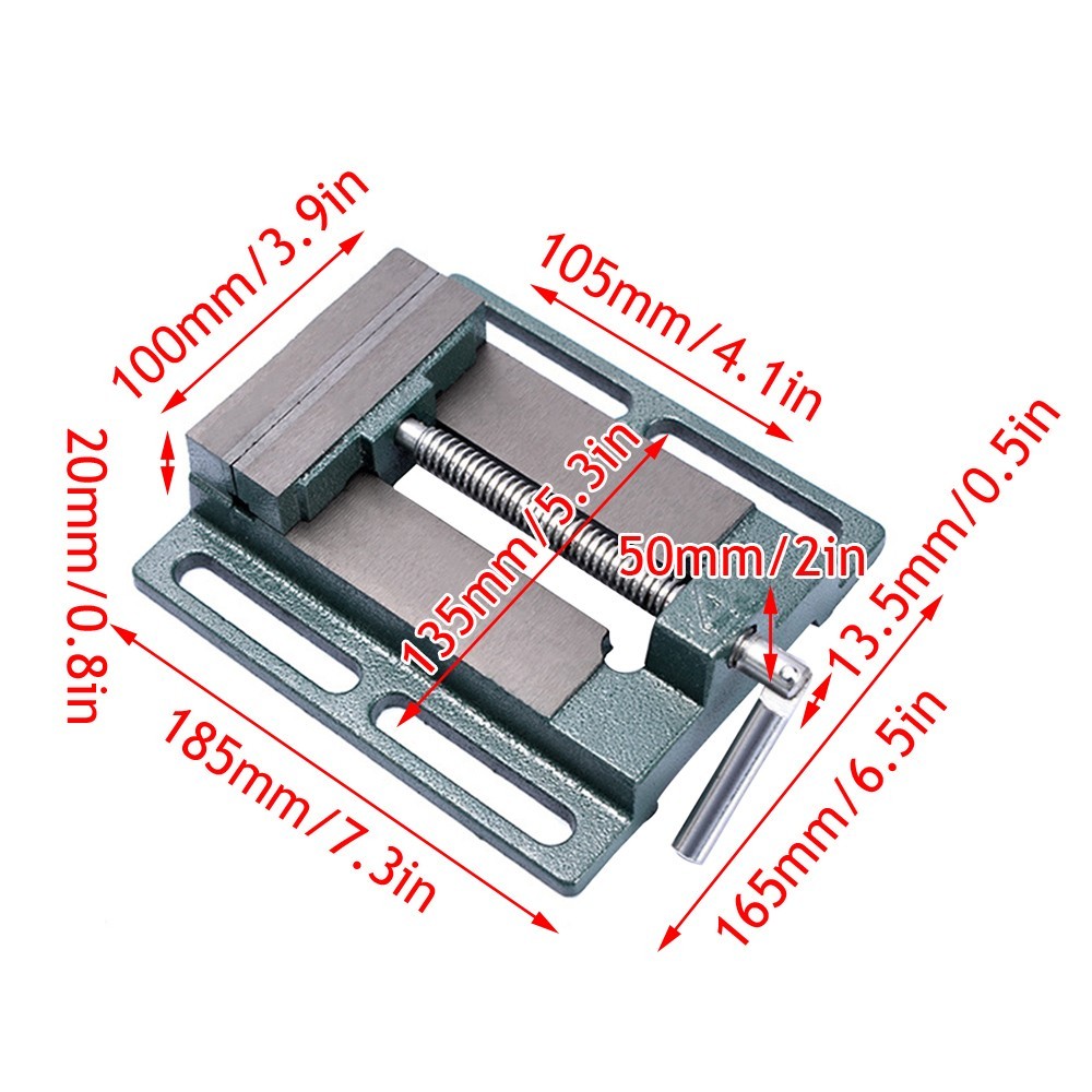 4inch Bench Pillar Clamp Jaw Vice Vise Drill Press Machine Work Heavy Duty