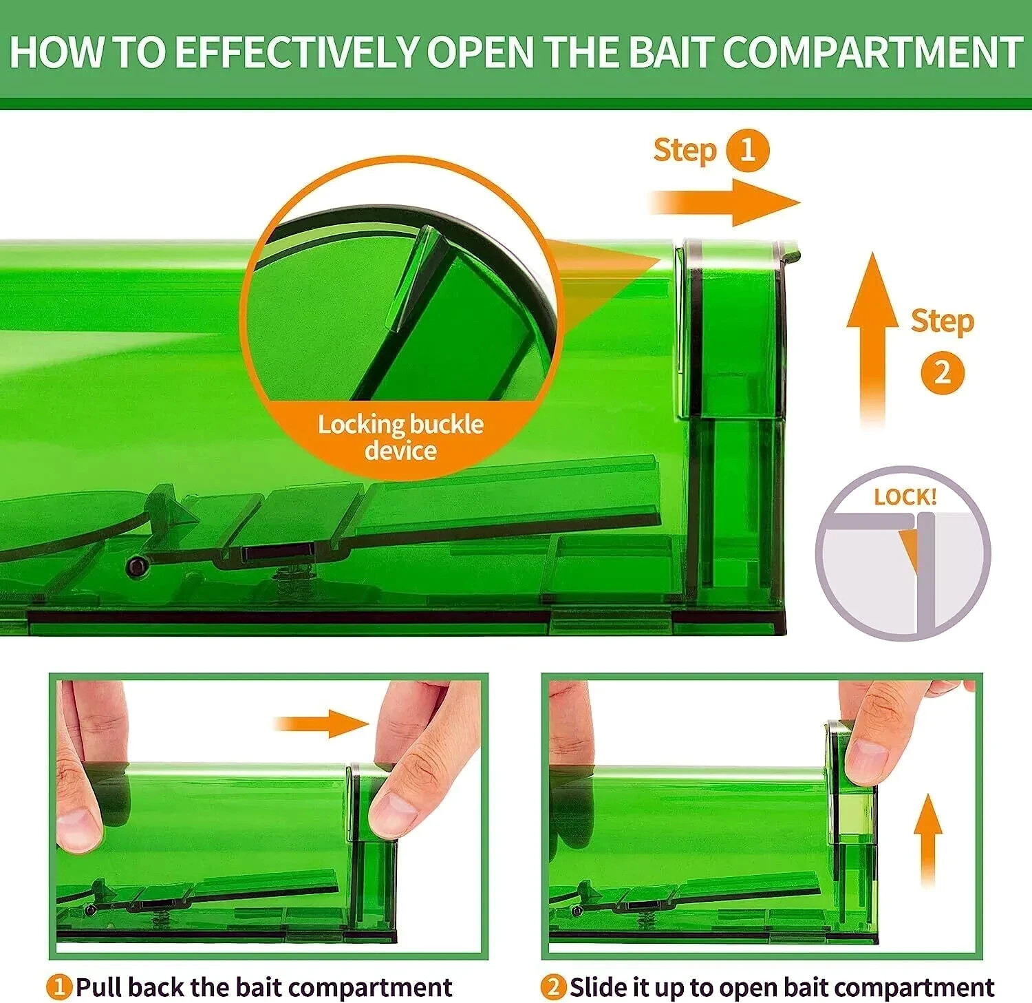 1, 2,4, 6-Humane Mouse Traps Live Catch & Release No Kill Rat Mice Trap Reusable