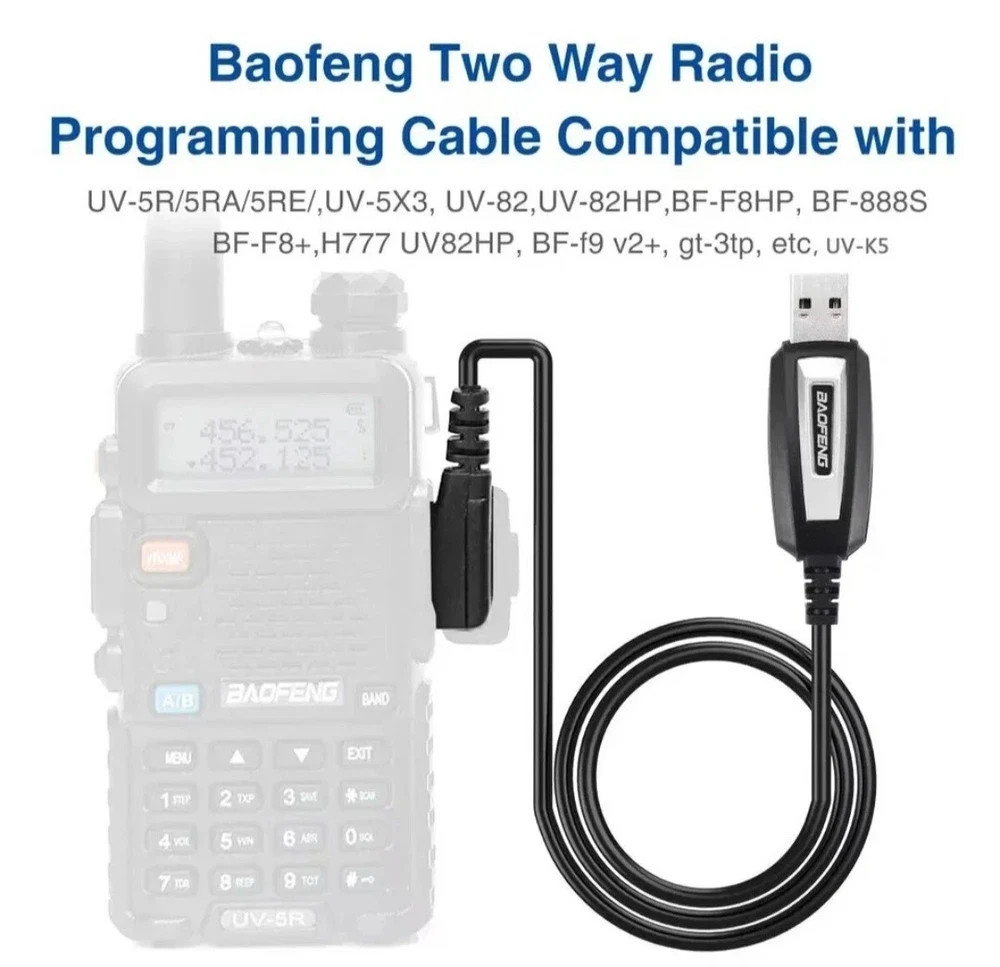 Genuine Baofeng USB Programming Cable & Cd For UV-5R, UV-59 Plus, BF-888S & MORE