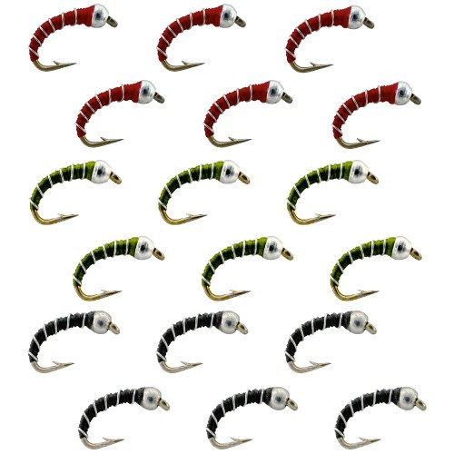 ZEBRA MIDGE Bead Head Nymph, Black - Fly Fishing Trout Bluegill Panfish Flies