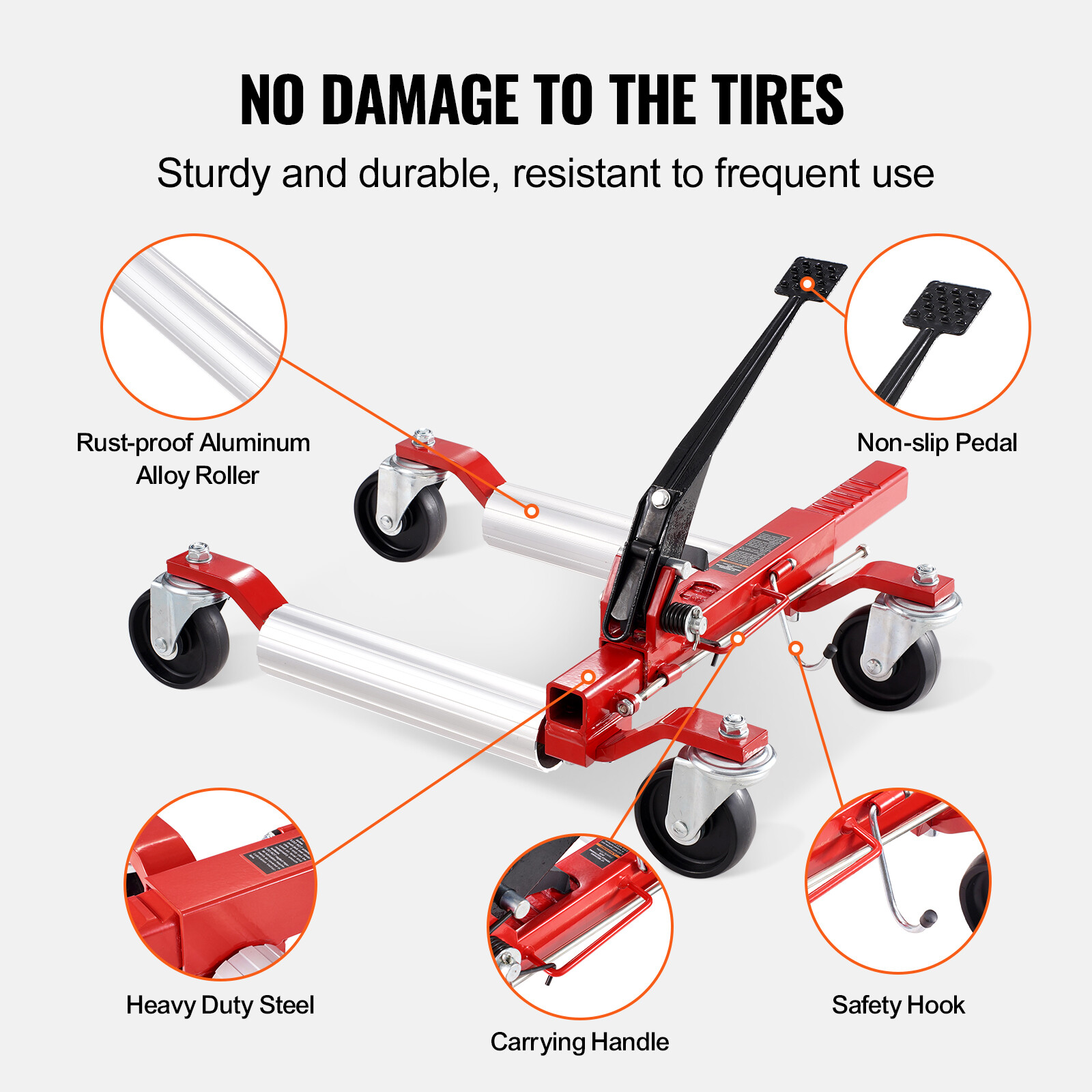 Wheel Dolly Heavy Duty Vehicle Positioning Tire Jack Car Lifter 1500 Lbs