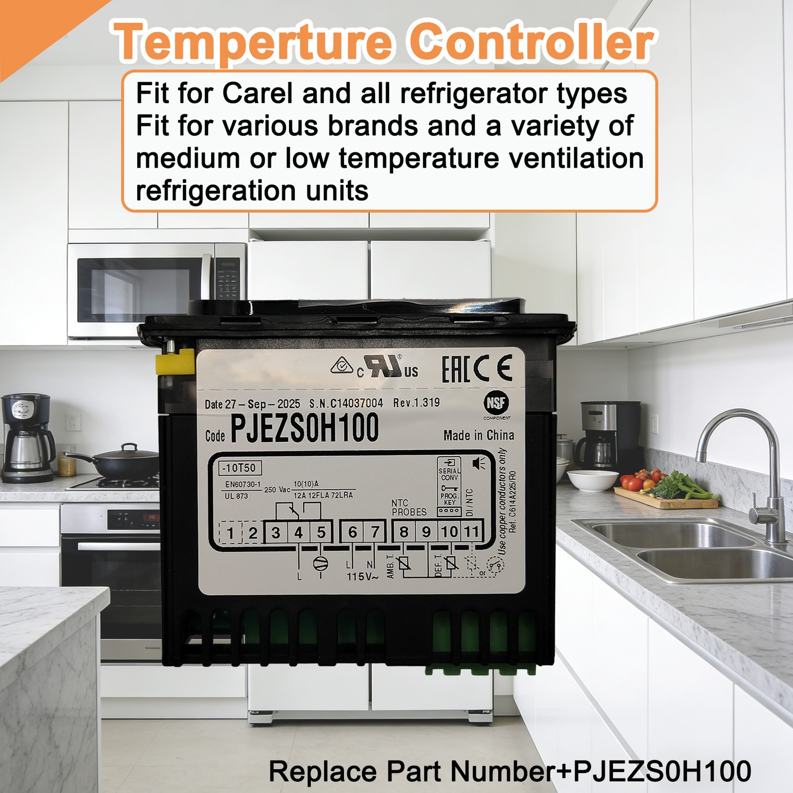 NEW For Carel Digital Temperature Controller PJEZS0H100 For Avantco 17815350