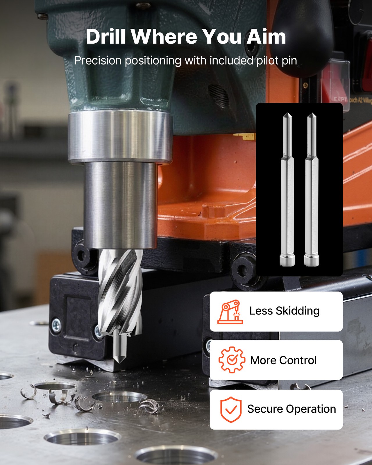 VEVOR Annular Cutter Set Mag Drill Bits Kit 5 pcs Weldon Shank 1/2" 5/8" 1"