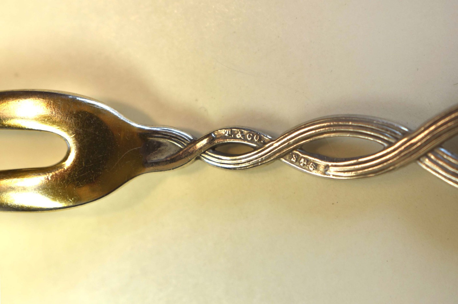 TIFFANY & CO Sterling Silver - STRAWBERRY VINE - 2-Tine Fork - 4.5" - 17.5 g