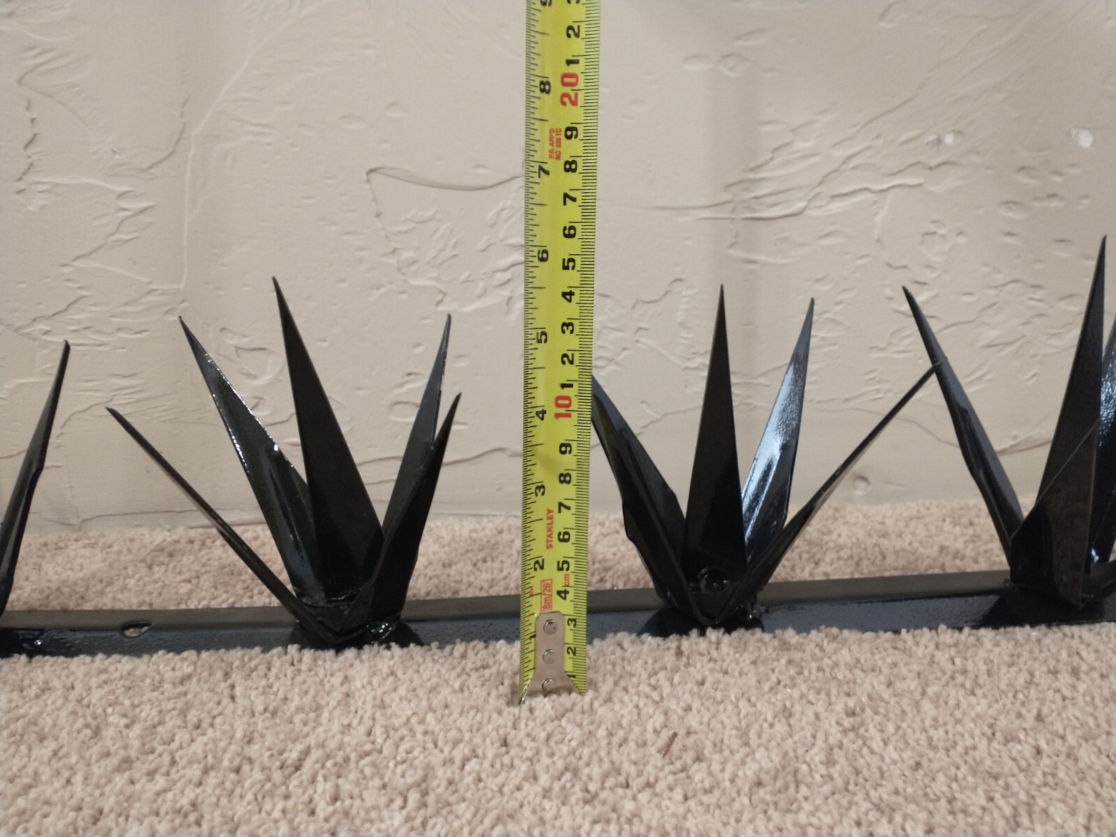 Steel Security Wall Spikes, Anti-Climb Metal 3.25 feet long total, 5" tall