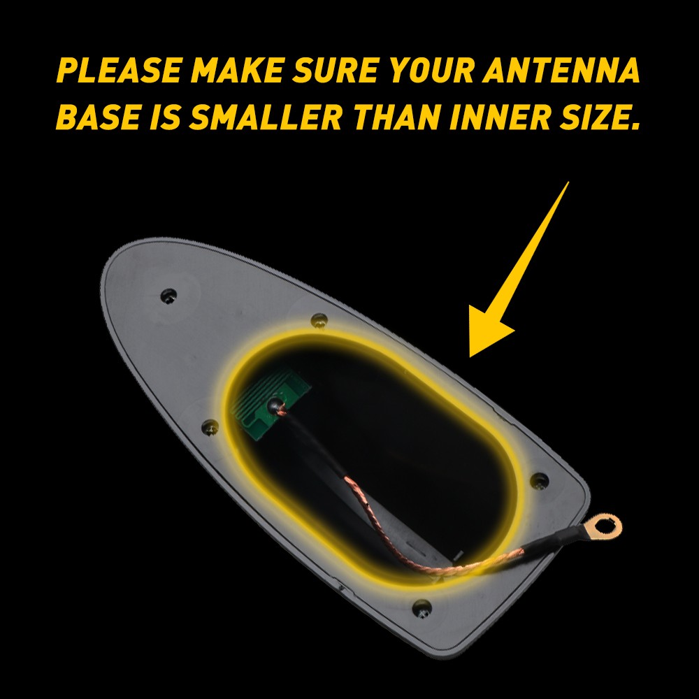 Car Shark Roof Fin Antenna Aerial FM/AM Radio Signal Trim Universal Decor Black