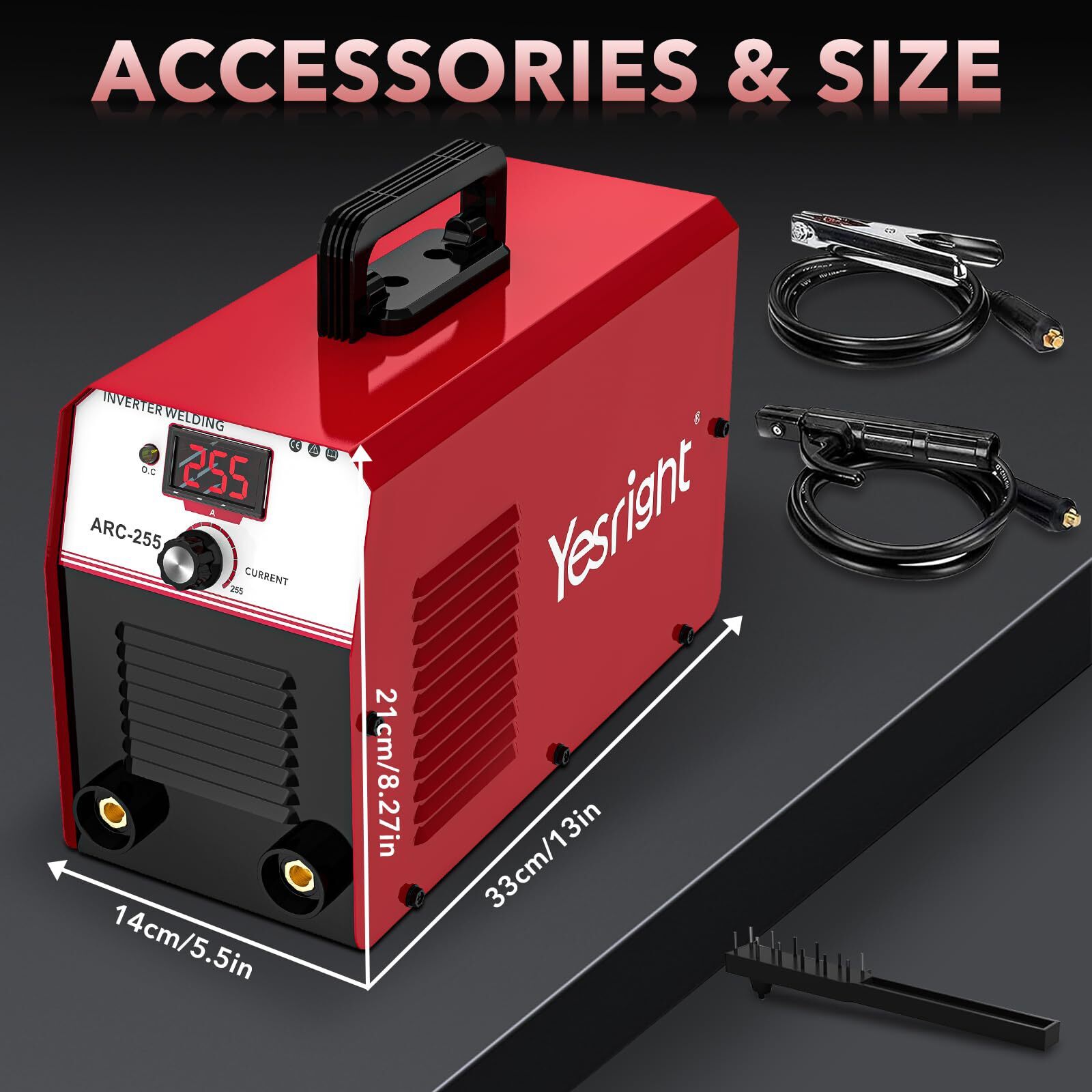 YesRight 255A Portable Stick ARC Welder, Dual Voltage 110V/220V Machine
