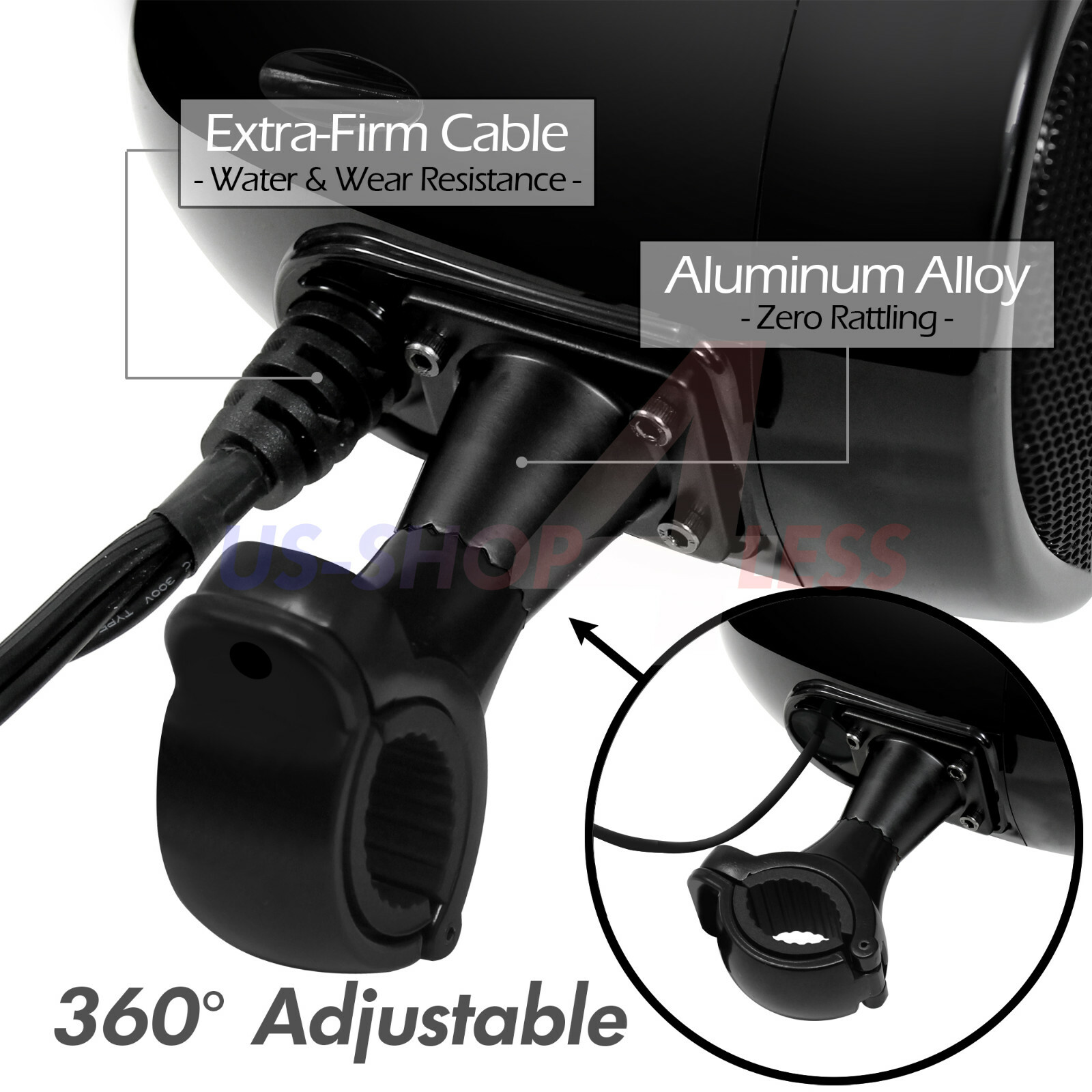 600W AMP Bluetooth Waterproof Motorcycle Stereo Speaker Audio MP3 System AUX USB