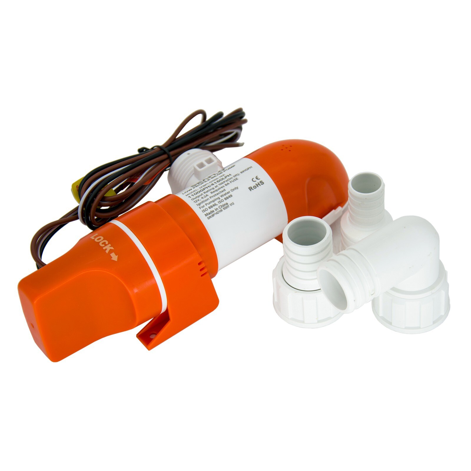 SEAFLO 12V 1100 GPH Automatic Bilge Pump Low Profile Boat RV Water Sensing Pump