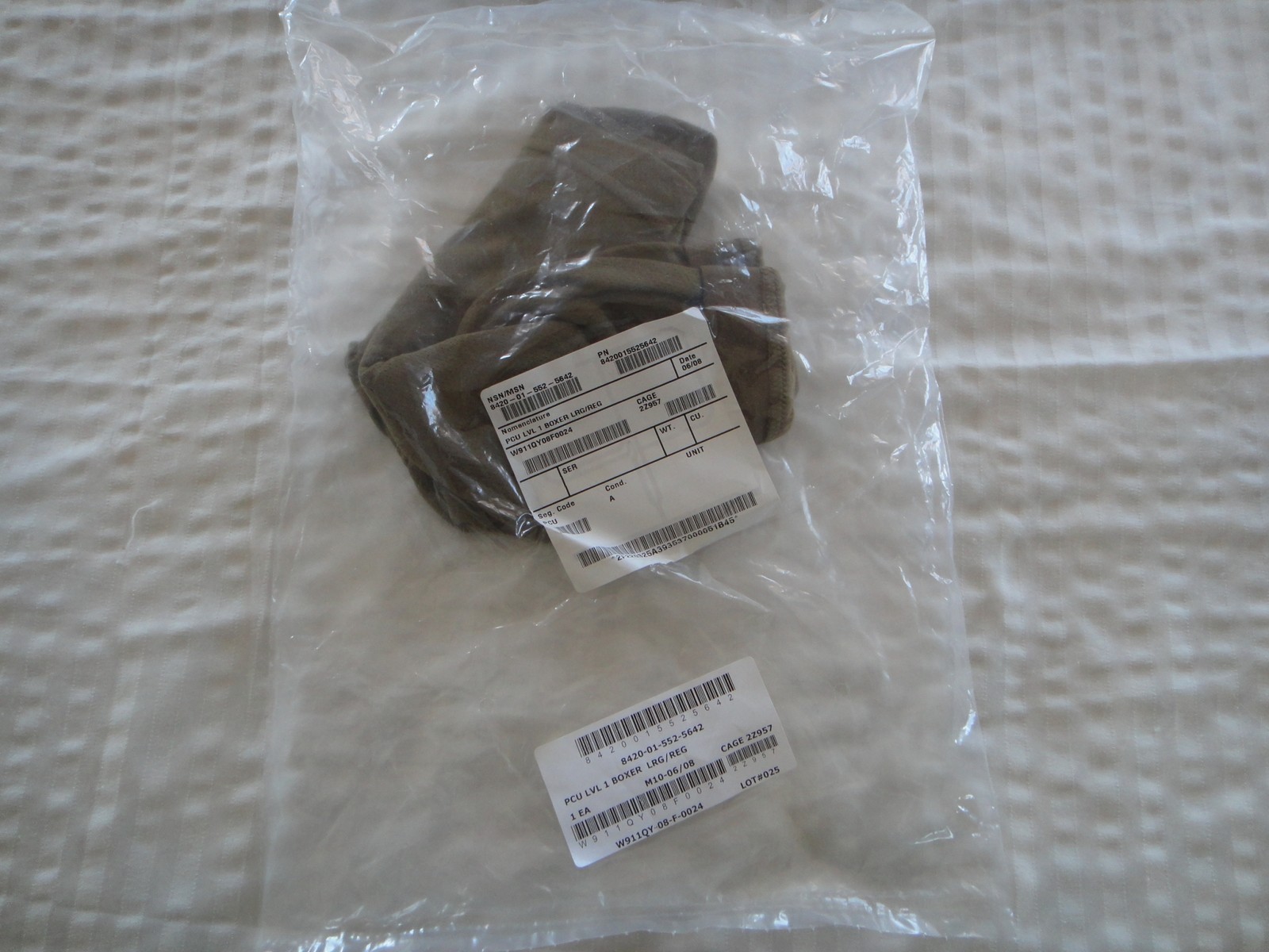 PCU Level 1 Boxer Halys Polartec Silver Fiber Size Large Military NIB W/Tags