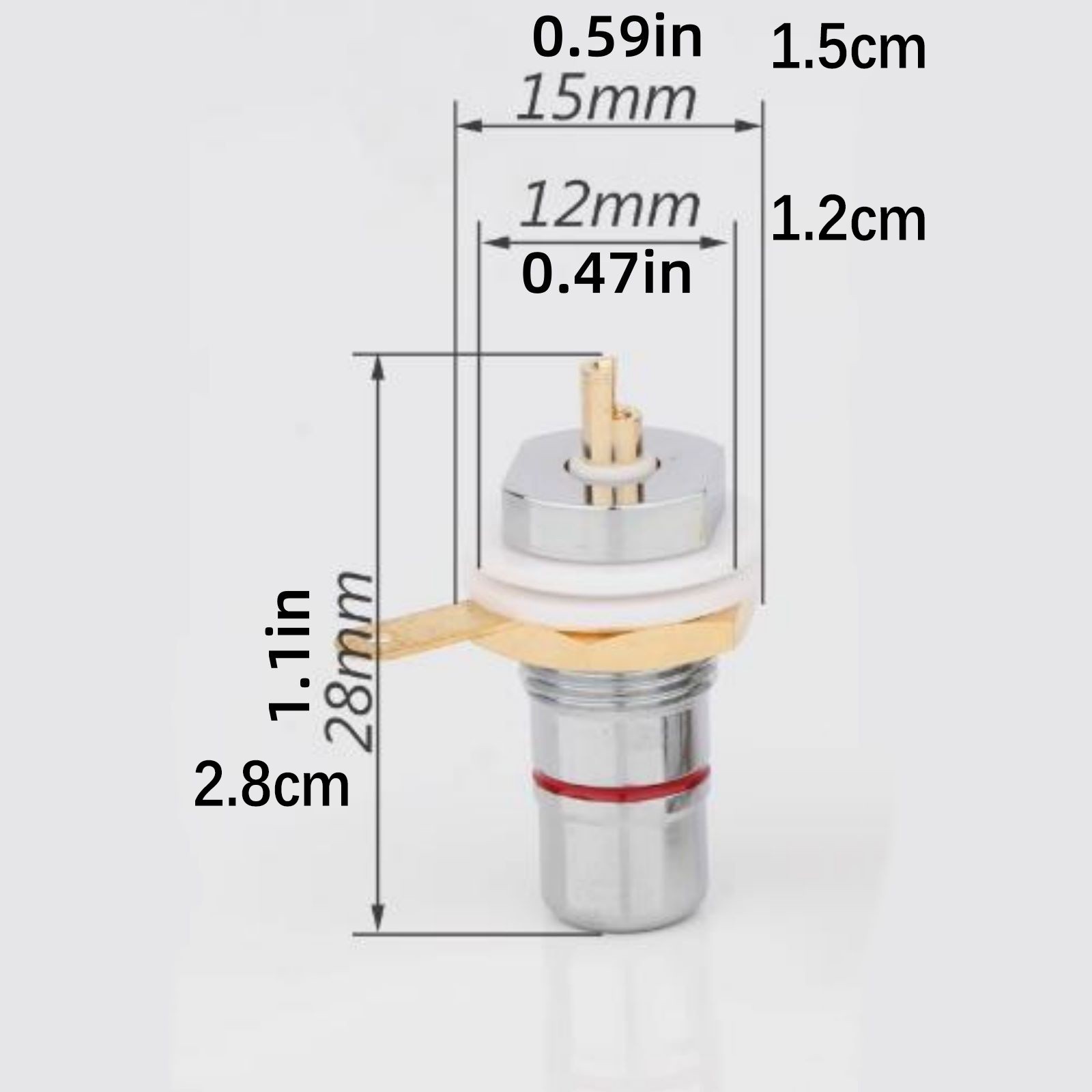 4x Rhodium Plated RCA Socket Female Panel Mount Plug Audio Terminal Chassis
