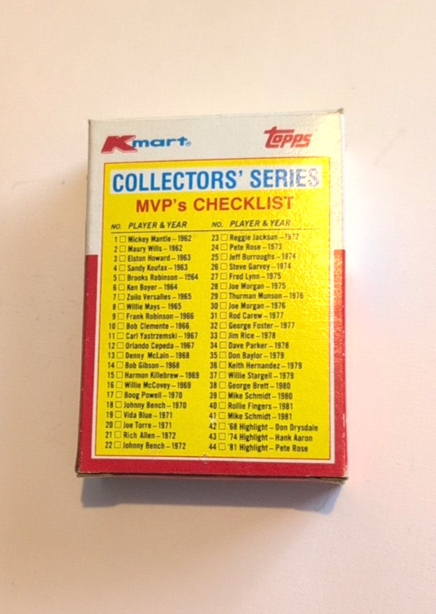 1982 KMART TOPPS 20TH ANNIVERSARY COMPLETE BASEBALL CARD SET (44) w/ BOX