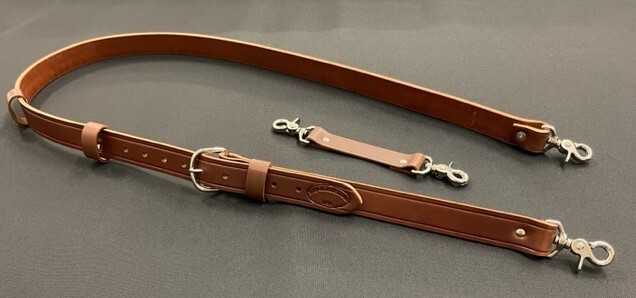 1.5" Wide Firefighter Leather Radio Strap Combo Set - Brown XL Length