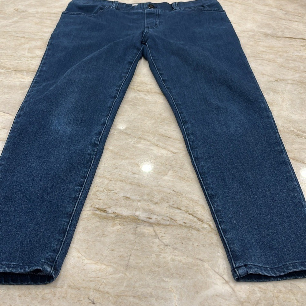 Betabrand Yoga Denim Skinny-Leg Pants | Dark Wash | Petite Medium