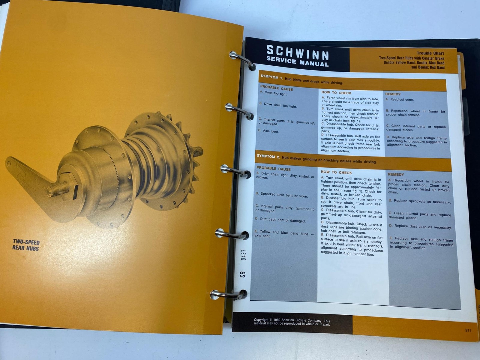 69-72 Schwinn vintage SERVICE MANUALS Volume 1&2 Excellent condition 3 Ring