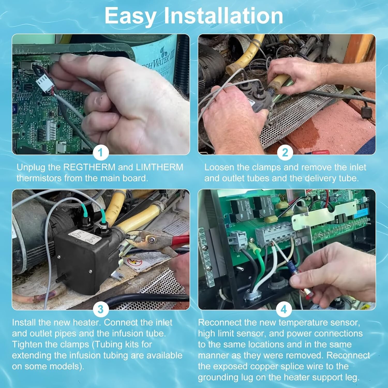 Double-Barrel Low-Flow Heater with Sensors Fits 1995+Hot Spring/Watkins 6kw 240v