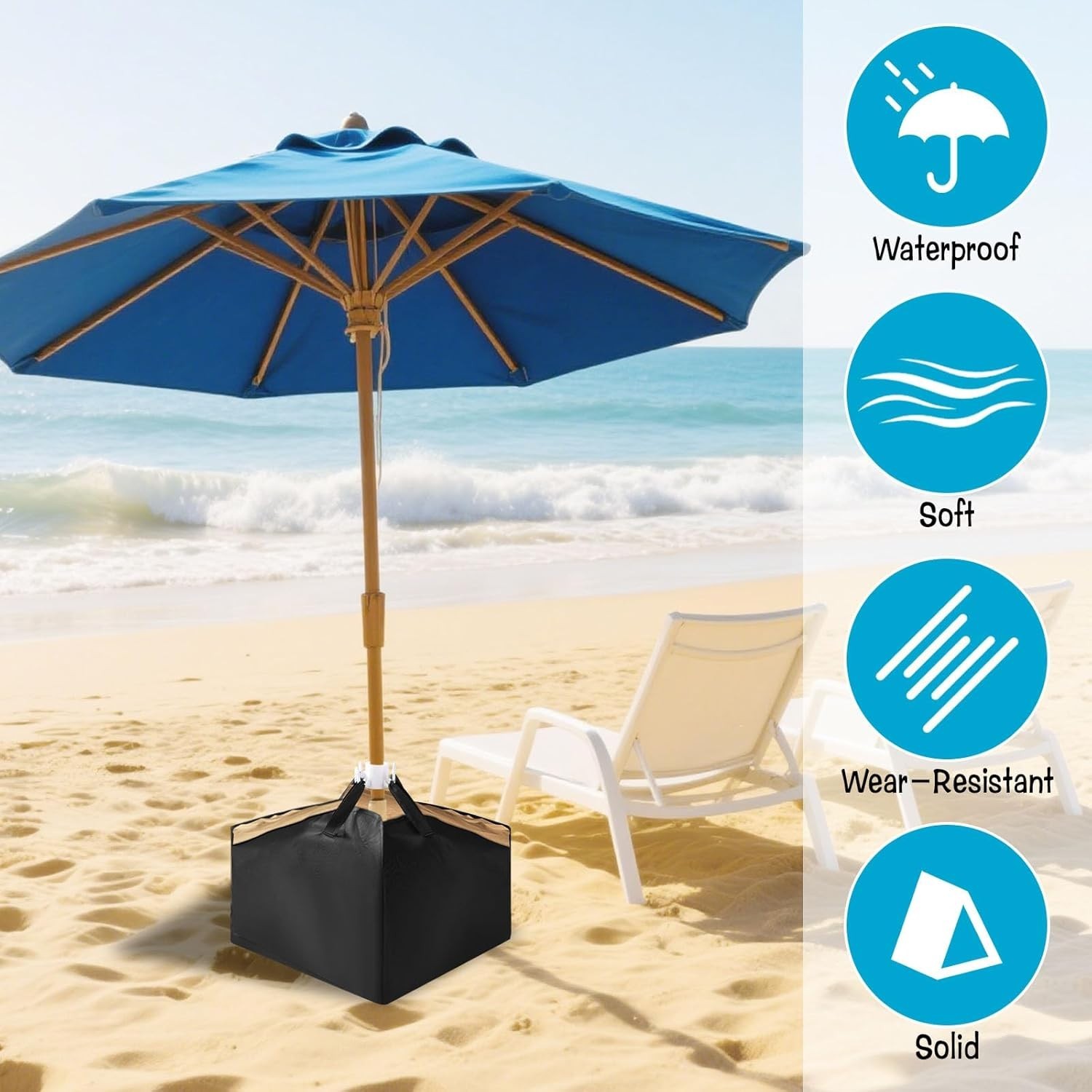 Beach Umbrella Base Fillable Umbrella Weights Sand Bags Heavy Duty- FAST SHIP