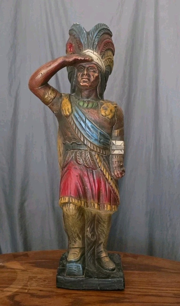 Vtg. 24" Alfco NY Cigar Store Indian Advertising  Display,  1950s