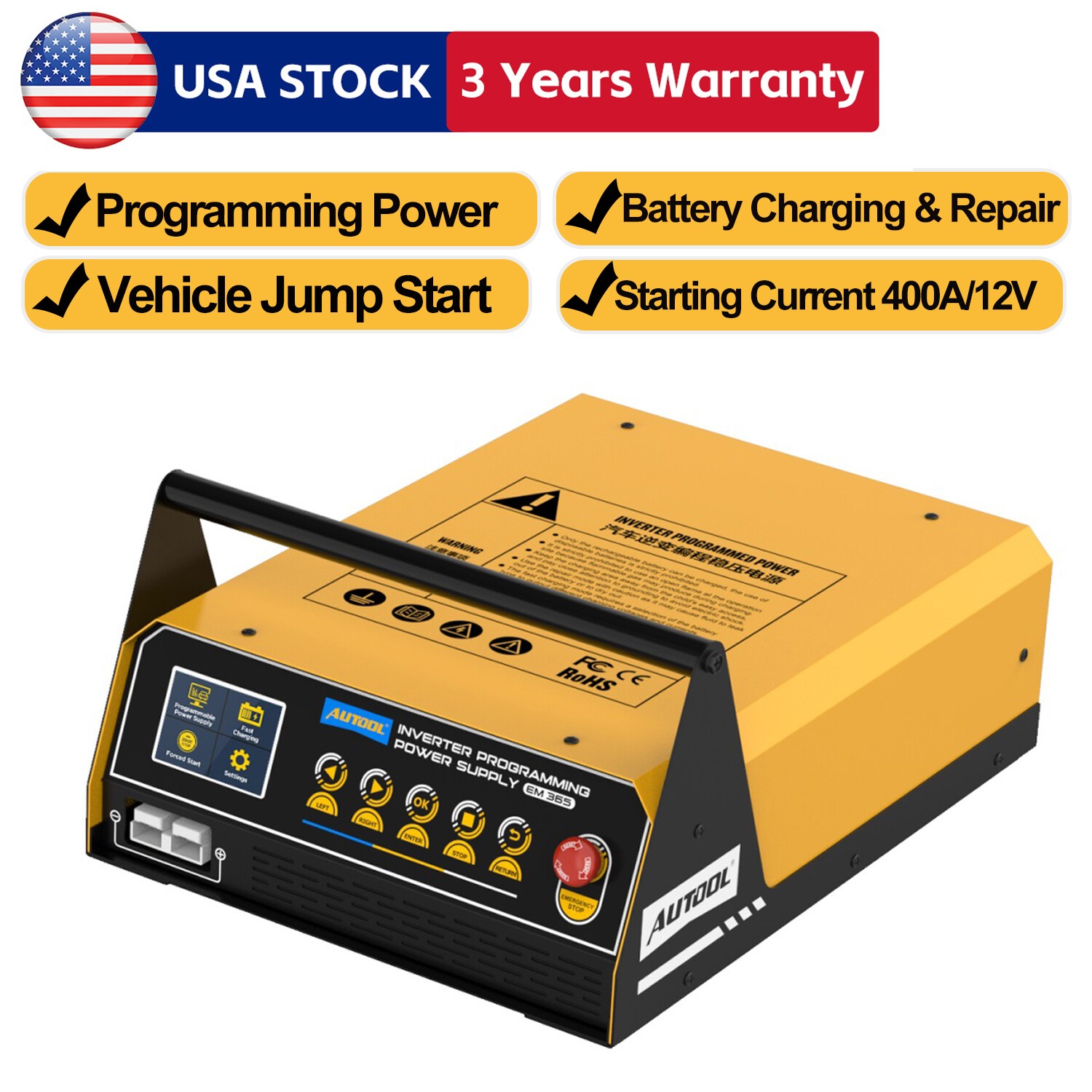 Auto ECU Reprogramming Power Supply Stabilizer Car Battery Charger Jump Starter