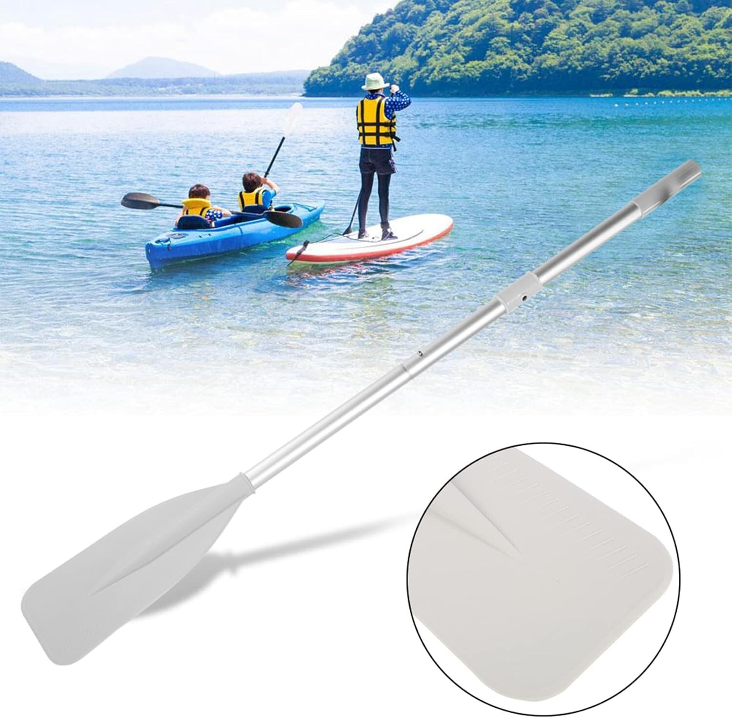 2 Sets- Aluminum Boat Oars Dinghy Paddle Board Kayak Canoe Row Boat Inflatable