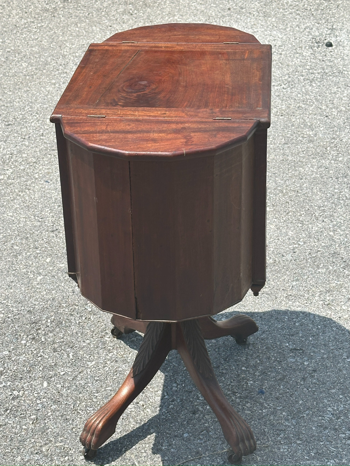 antique 1800s walnut sewing stand table Lancaster pa provenance Washington