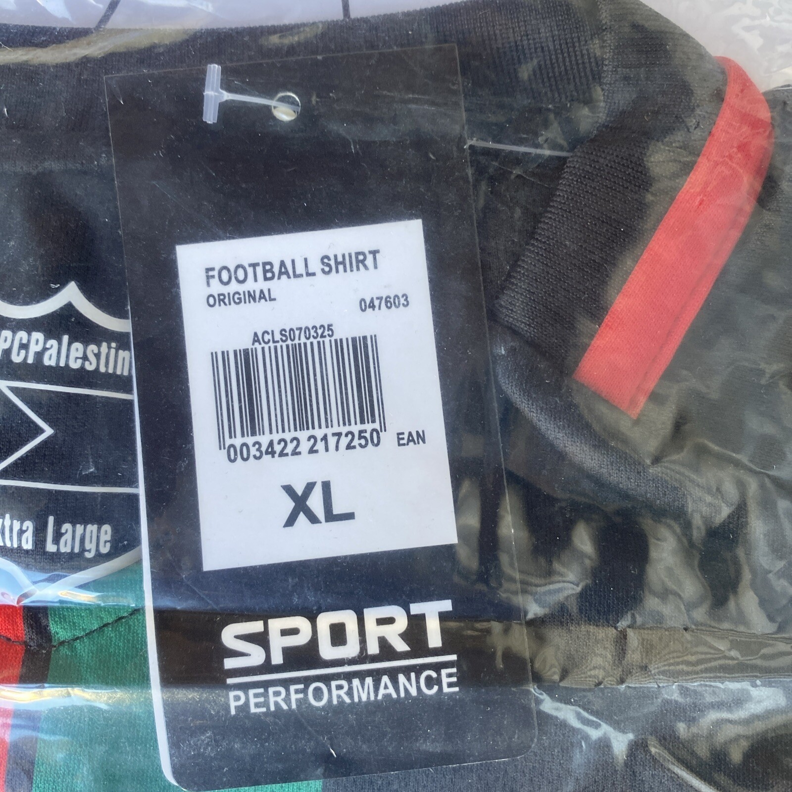 Palestine Away Jersey Black 2024 Size X-large