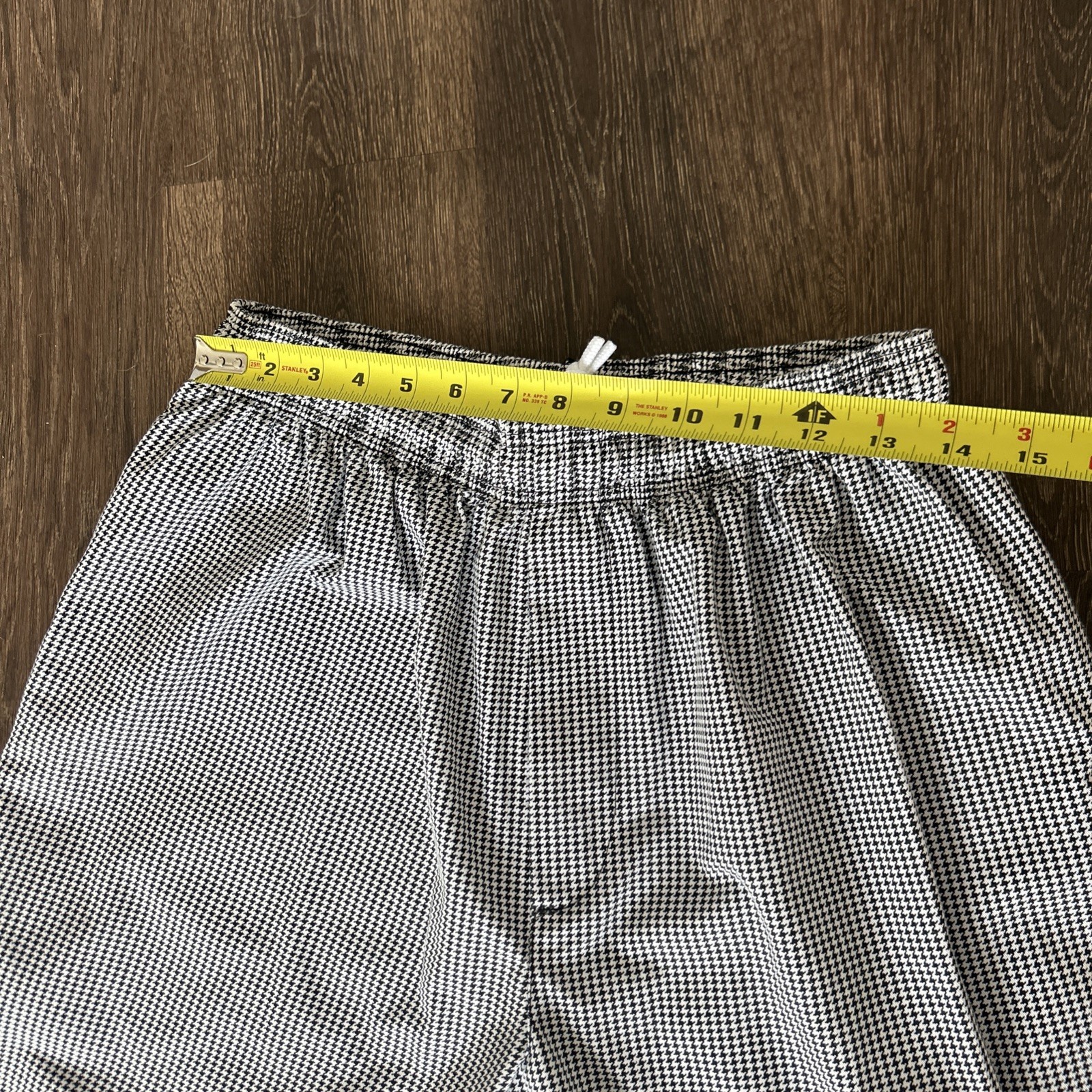 Happy Chef Utility Pants Black White Houndstooth Sz M Pockets Classic MINT Cook