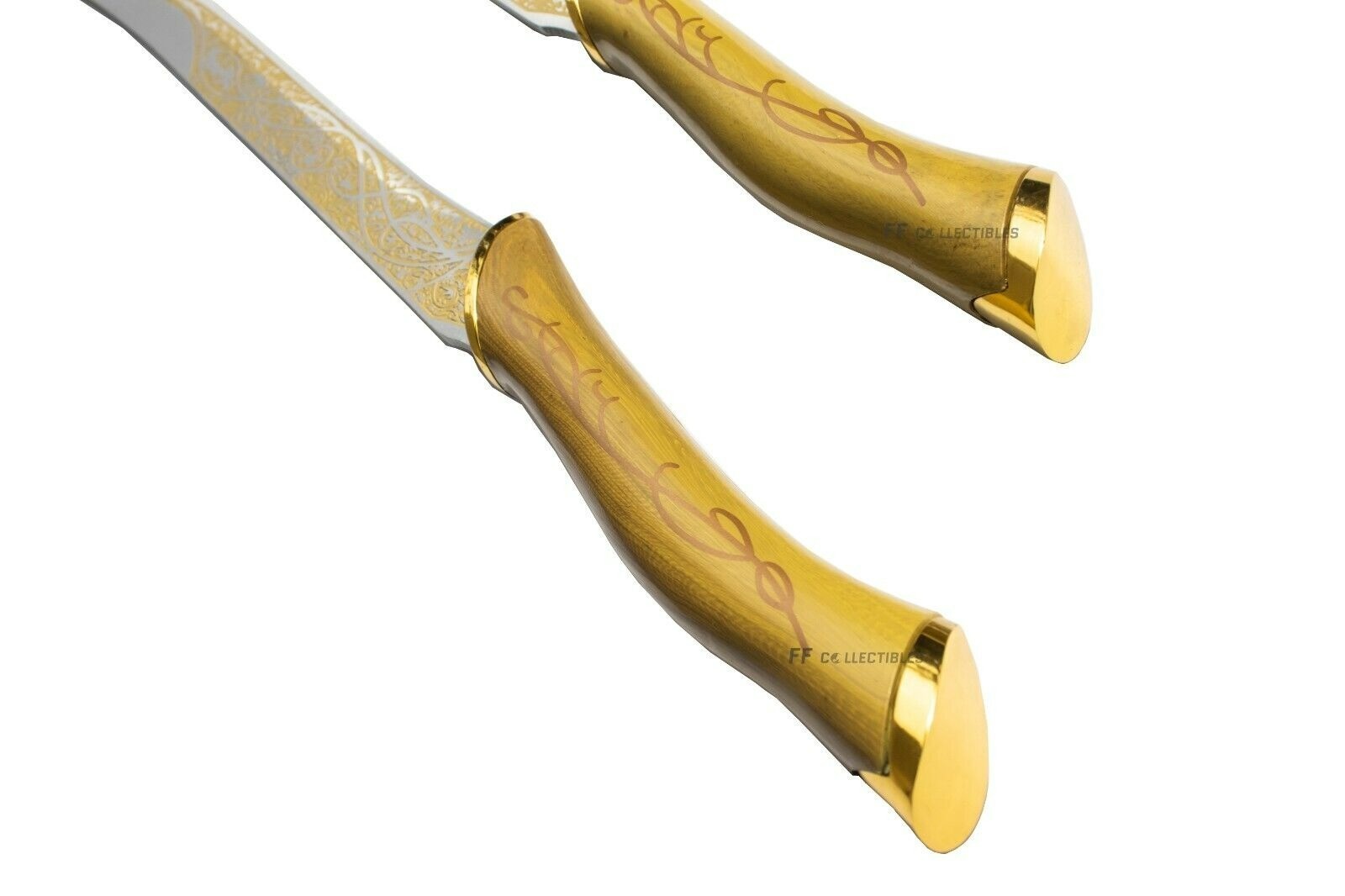 LORD OF THE RINGS - LEGOLAS GREENLEAF'S ELVEN DUAL SWORDS (w FREE wall plaque)
