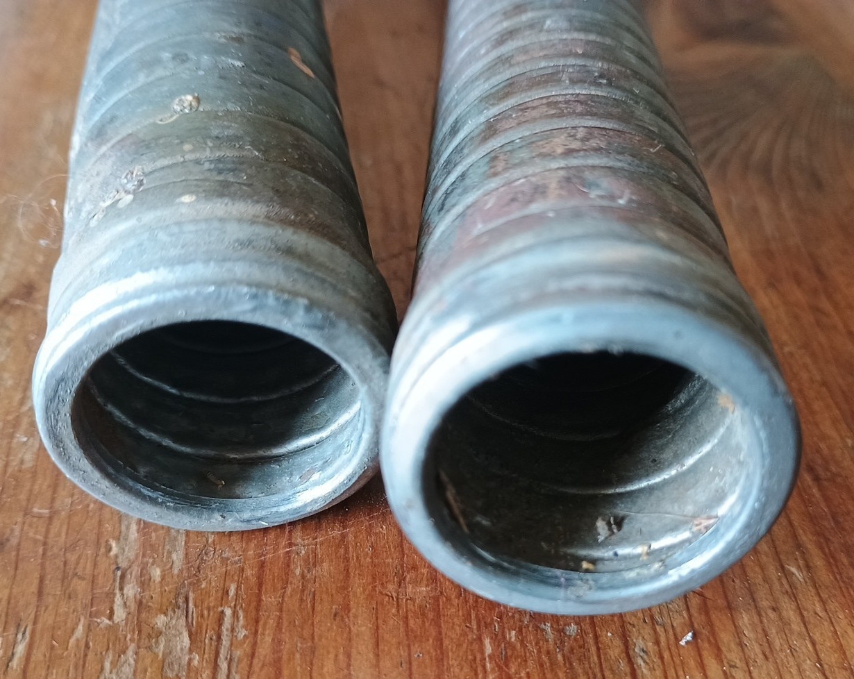 Lot of 2 Vintage Jerry Gas Can Flex Nozzle Spout w/ Screen Cap US Military Clamp