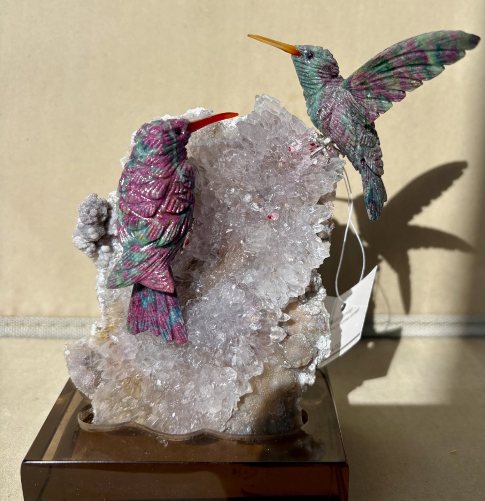 Ruby and Kyanite HB Pair on Amethyst "Rose"- 6" Peter Muller"