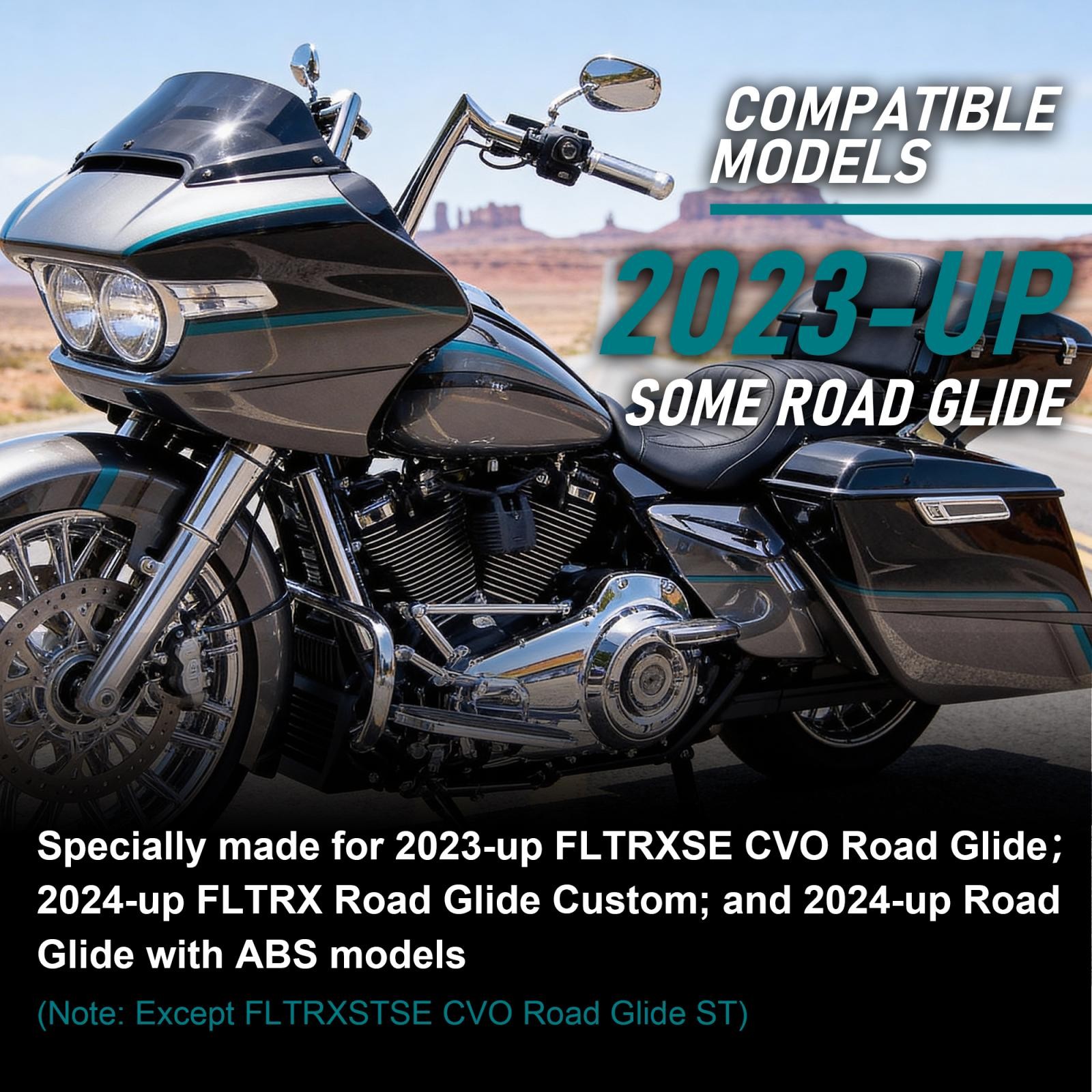 For Harley 14" Pre-wired Ape Hanger 1.25" Clamp for Road Glide with ABS 2024-up