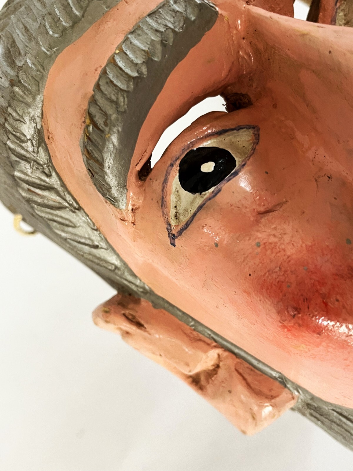 MEXICAN MICHOACAN FOLK ART HAND CARVED PASTORELAS ERMITANO HERMITANO DANCE MASK