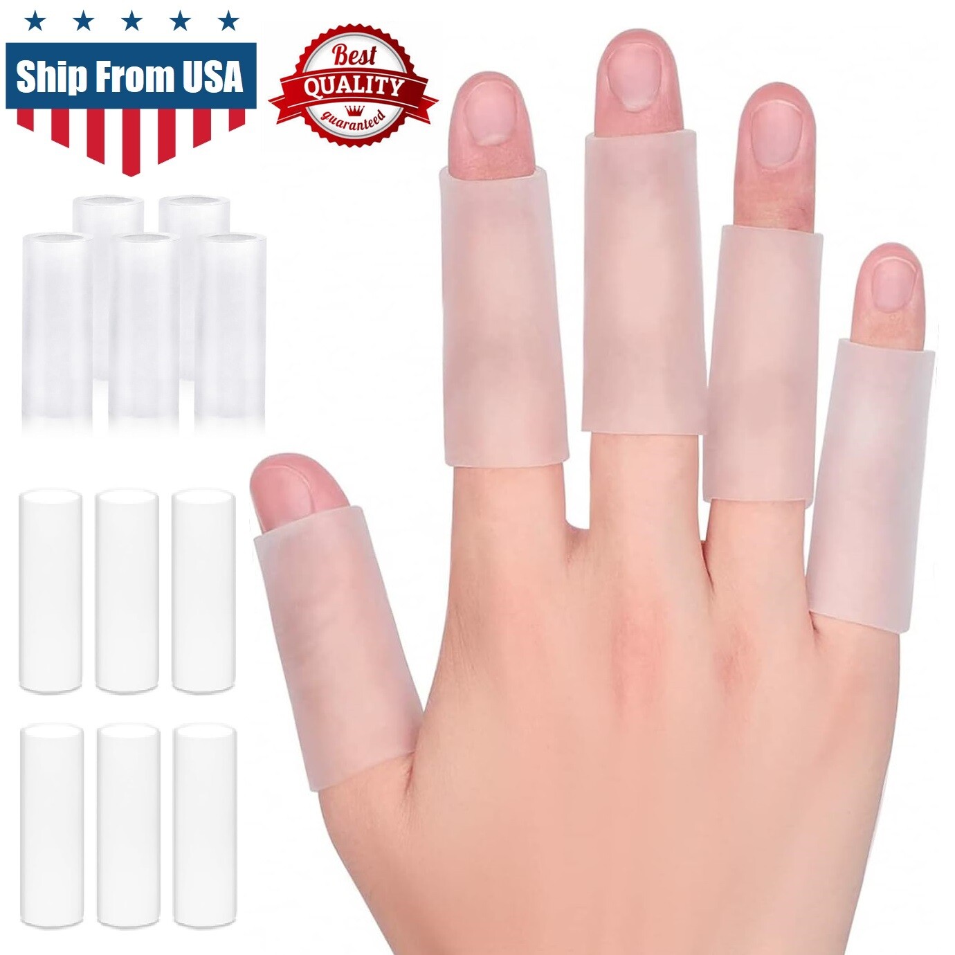 20× Silicone Gel Finger Sleeve Protectors Finger Sleeve Cushions & Protect USA