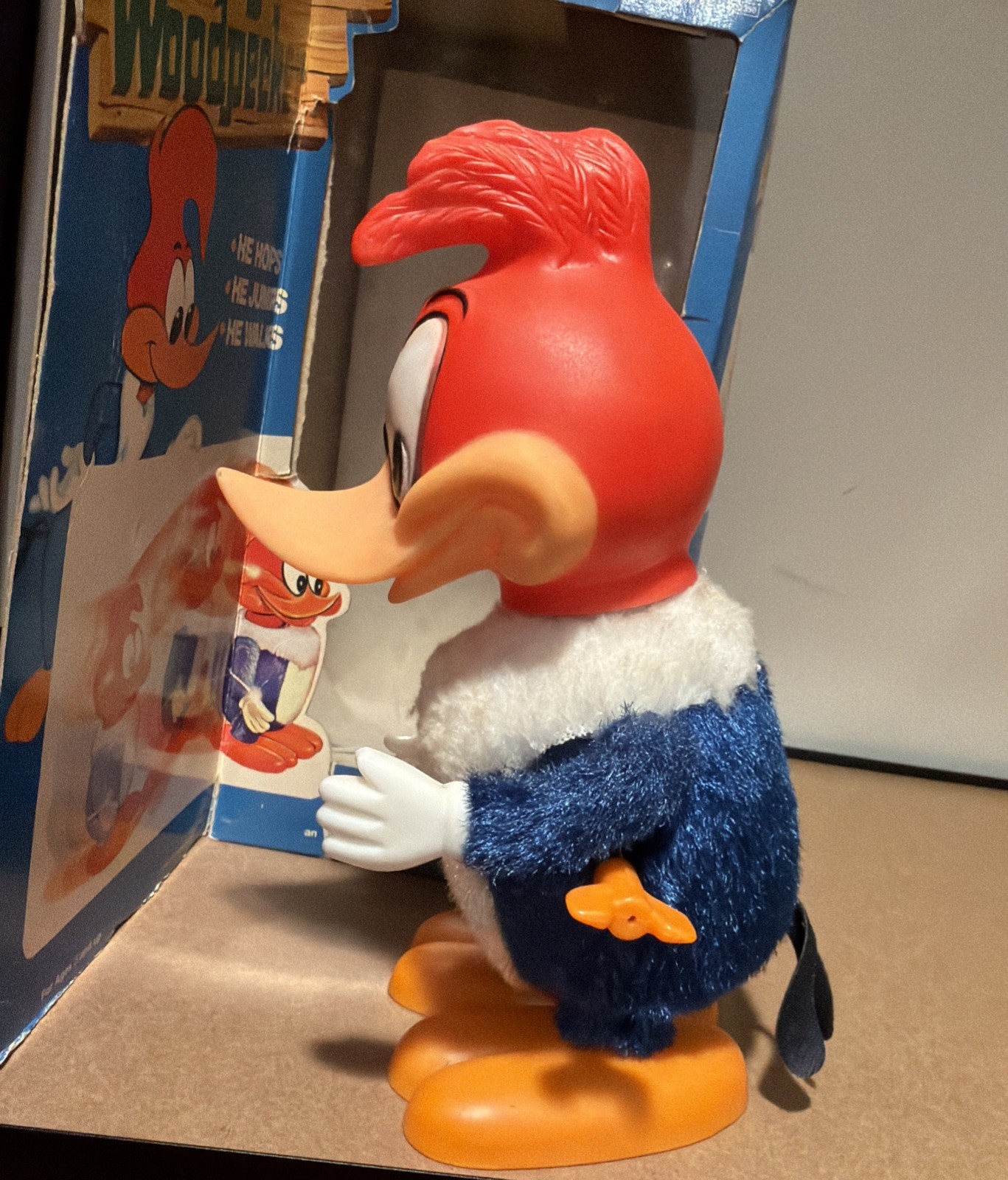 illco Woody Woodpecker Wind Up Walking Toy Vintage w/ original Box Working