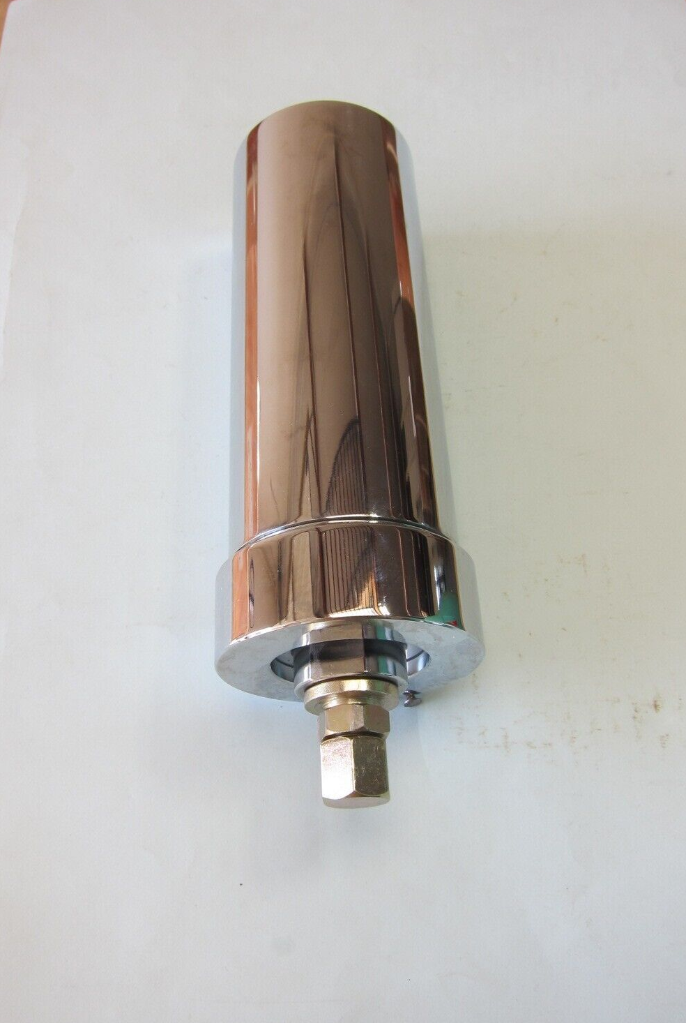 Lowrider Hydraulics accumulator, boss 8 port, pre-charged & adapters, all chrome