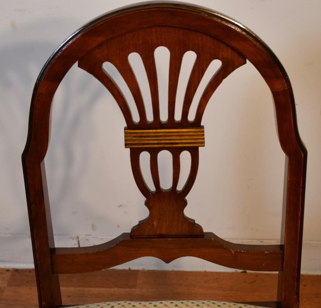 1920s SET of Antique French Satinwood Vanity Makeup table / Chair and Mirror