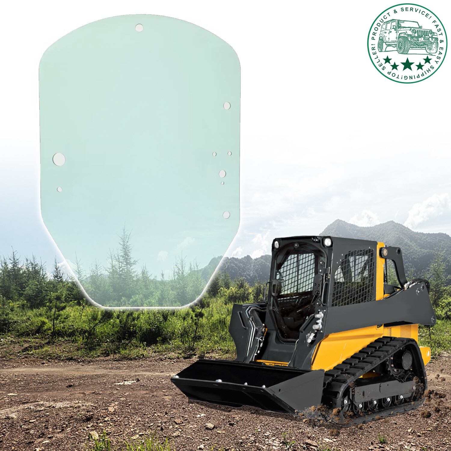 Door Glass For John Deere Skid Steer Loader 318E 326E 333E 320G 333G #T344818