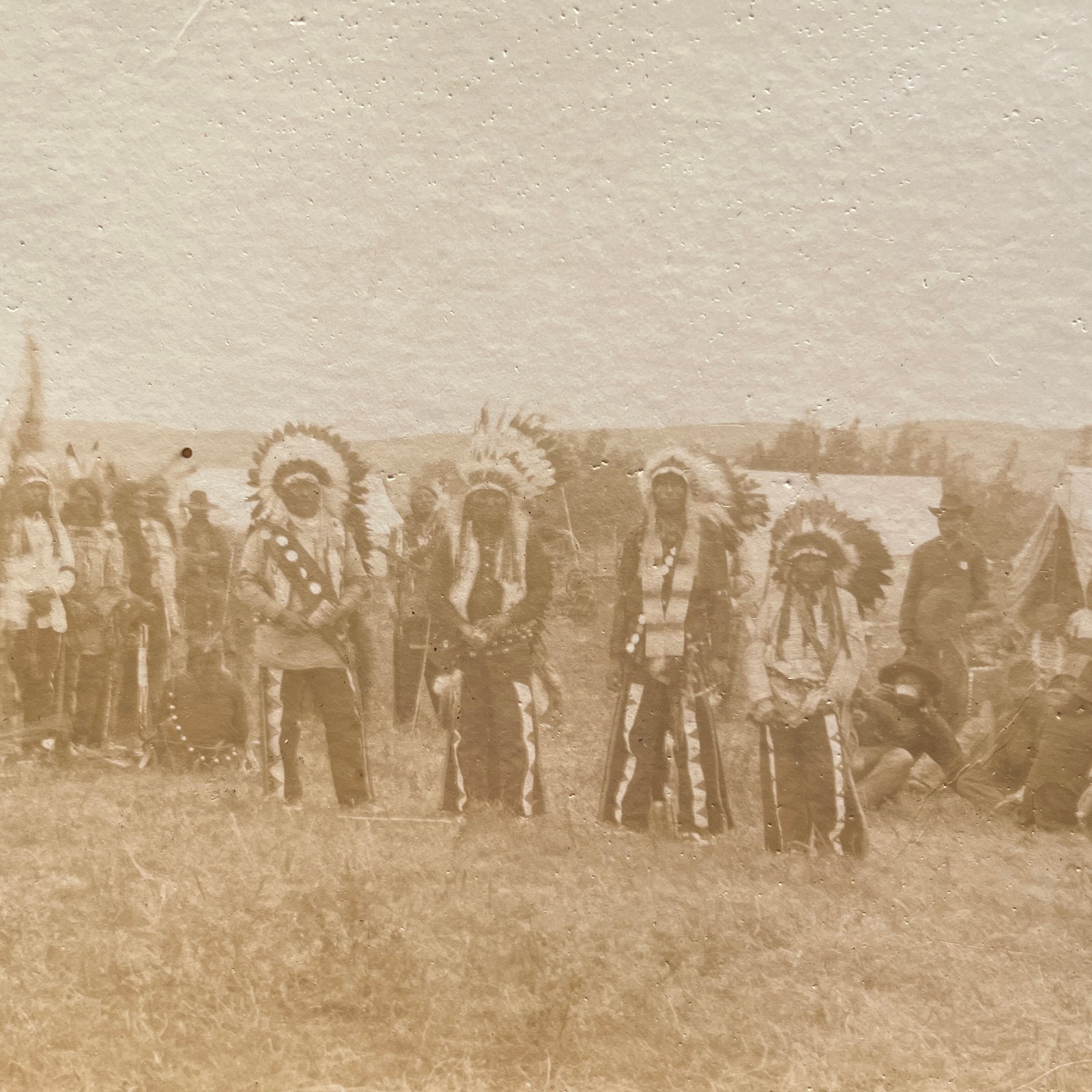 Native Americans & Whites Original Antique Photo • Circa 1910 • Lakota?