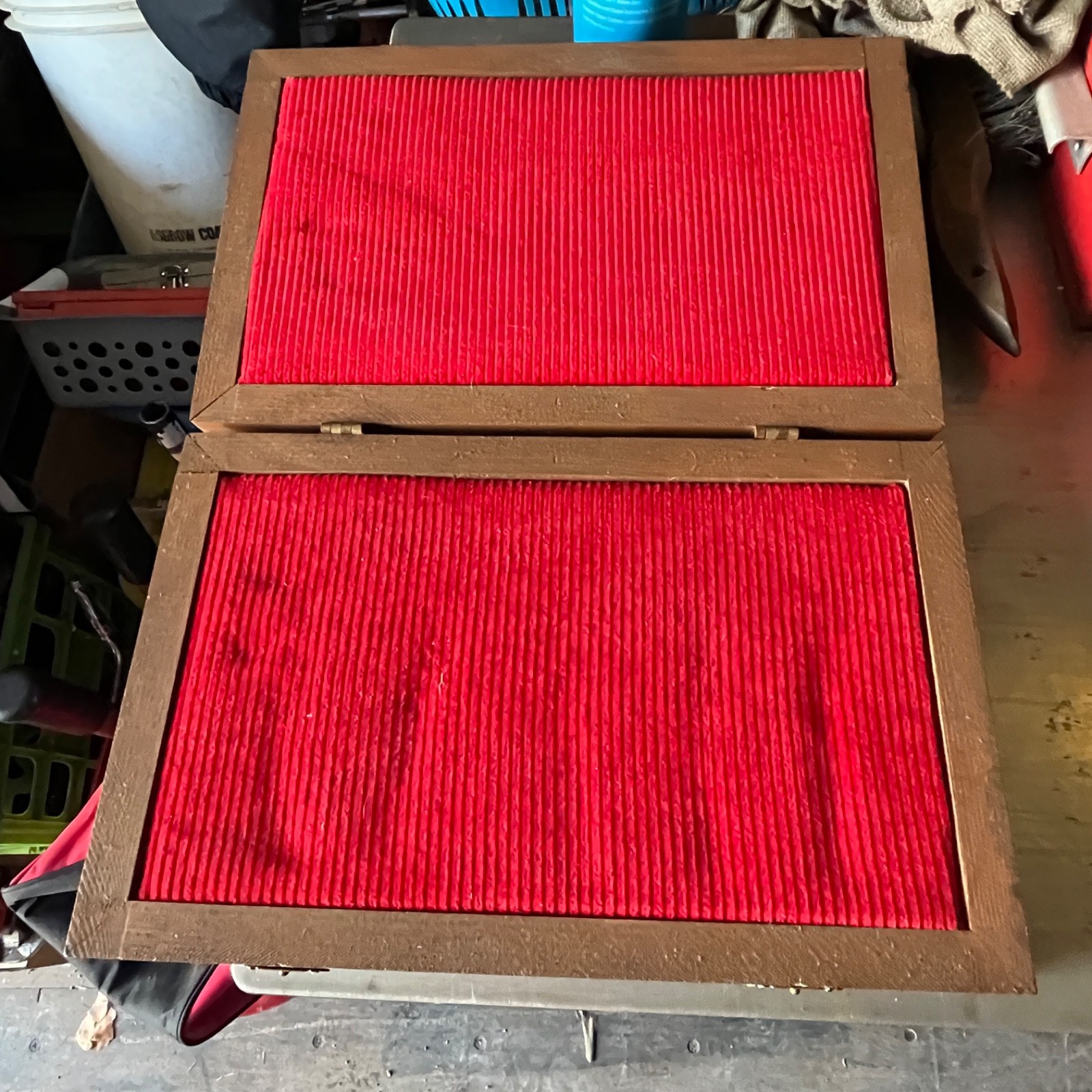 Wooden Gun Case Knife Pistol 13.5” x 8.5” x 3 Revolver Wood USA Shadow Box