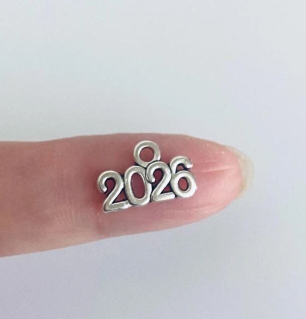 10 pieces - New YEAR 2026 Charms Tibetan Silver Alloy 14 x 9 mm FREE SHIPPING!