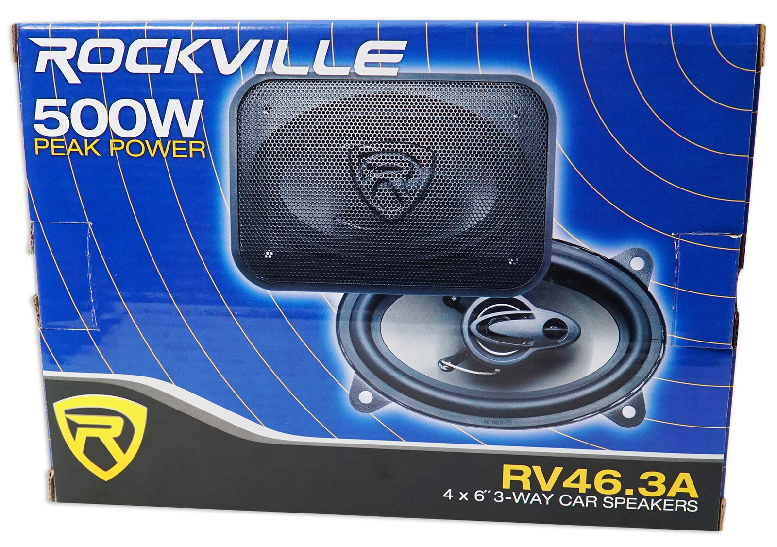 Pair Rockville RV46.3A 4x6" 3-Way Car Speakers 500 Watts/70 Watts RMS CEA Rated