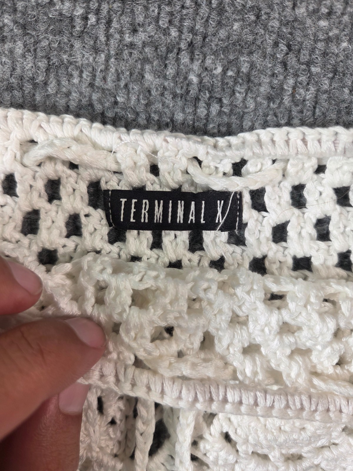 Terminal X Women Crochet Mini Skirt White Boho Tassel Accents Casual Bottoms