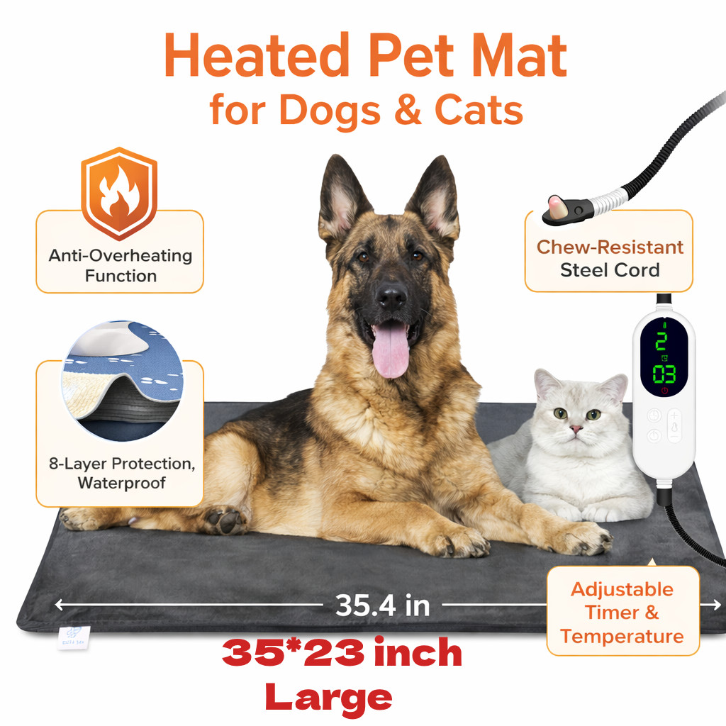 Large Pet Heating Pad Electric Blanket Waterproof Mat Warmer Washable Dog Cats