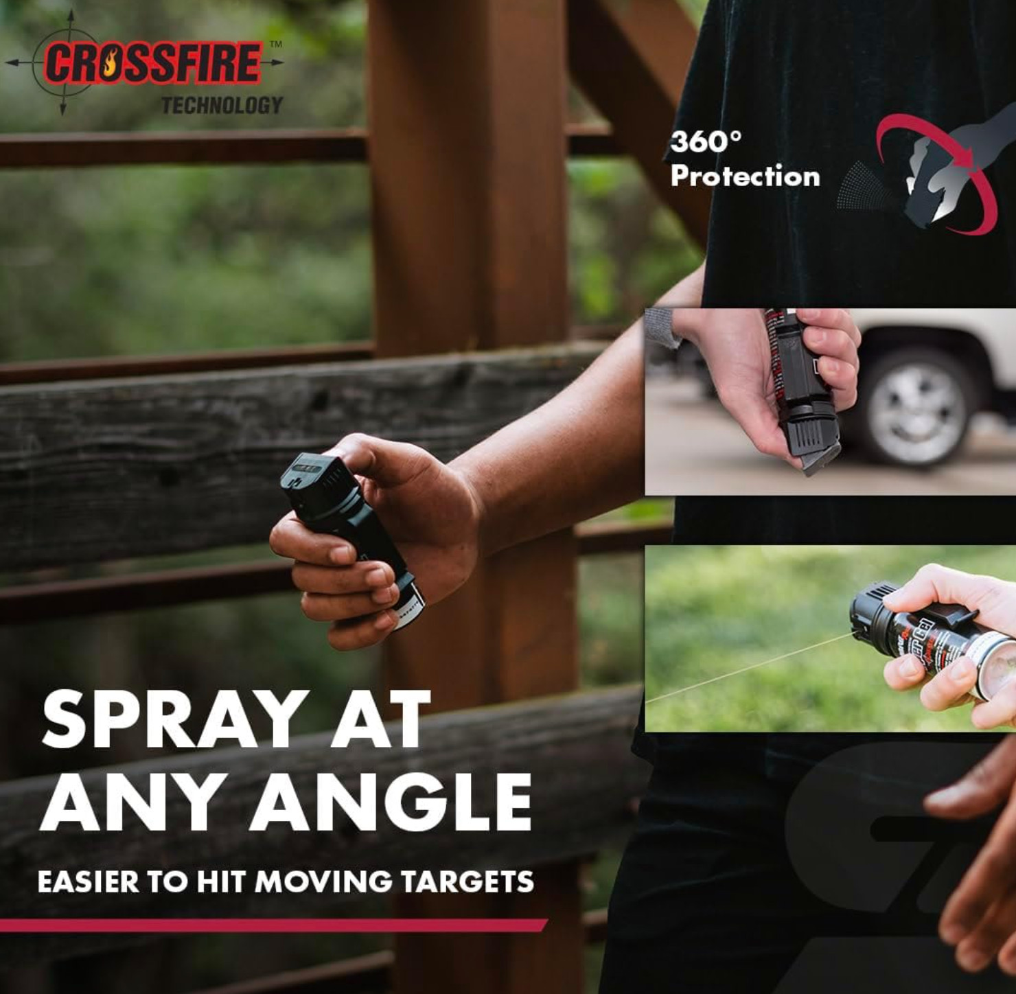 SABRE Crossfire Pepper Gel Fast Flip Top, Max Police Strength 3pack Pepper Spray