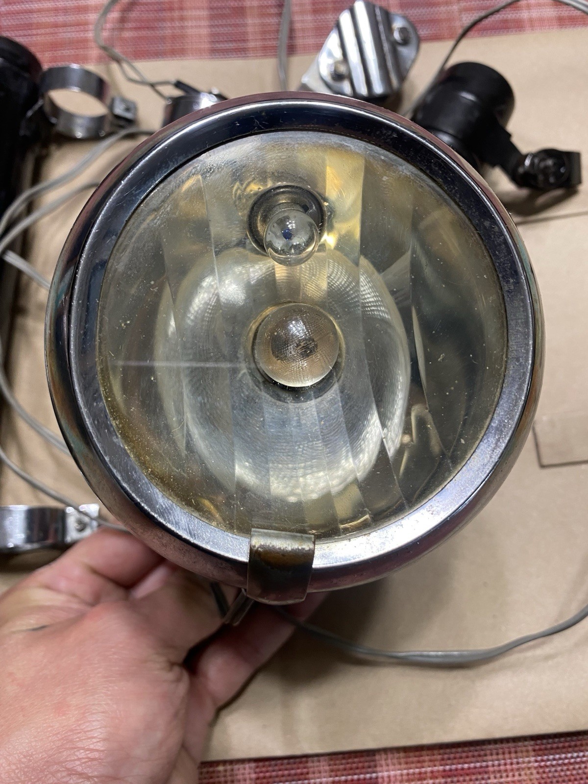 Rare 1940s King Lucas Bicycle Headlight Dynamo / Battery Tube Rear Set England